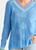 Z & P Floral Pointelle Vee - Cornflower