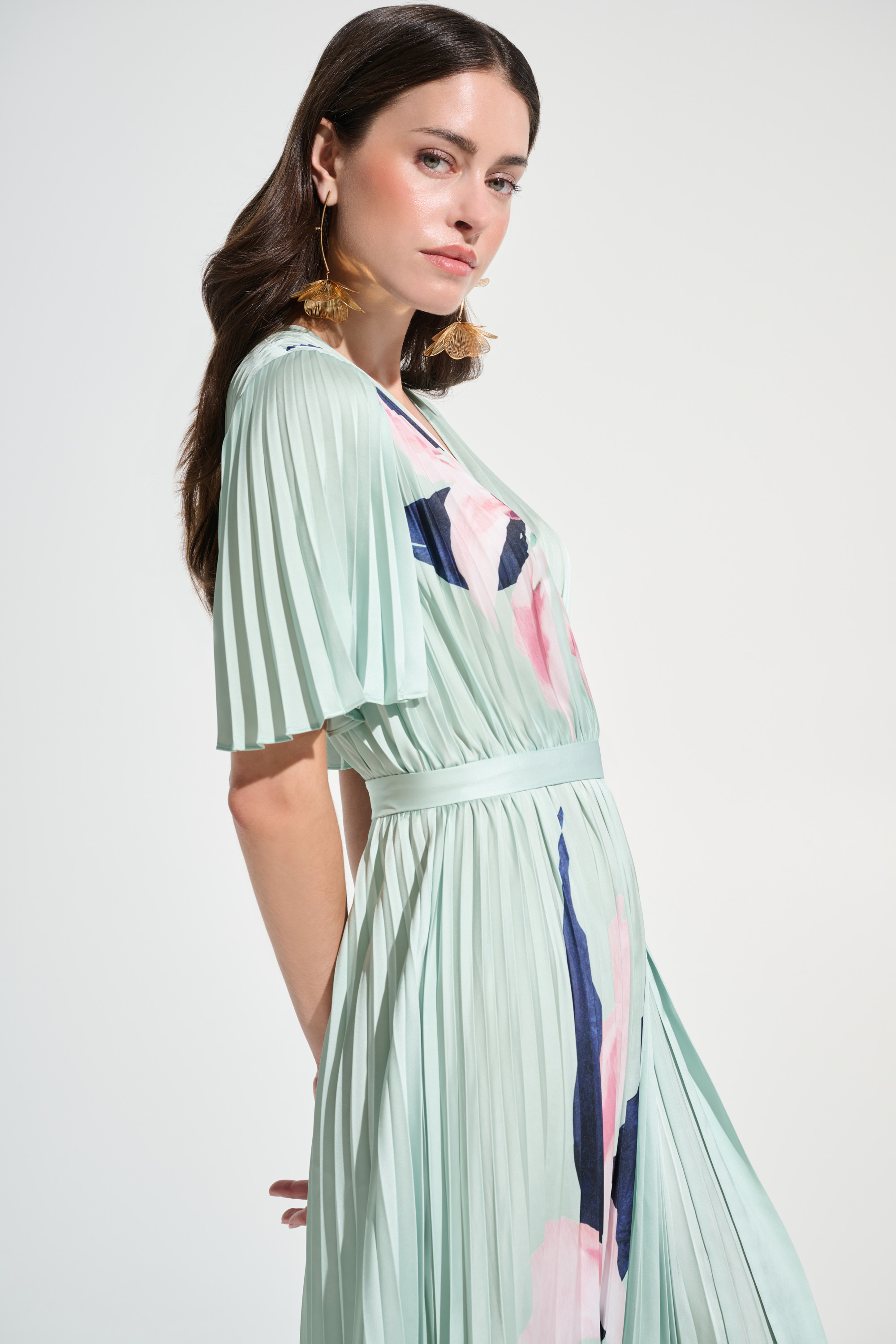 Joseph Ribkoff Signature Satin Floral Print Fit and Flare Dress - Bond ...