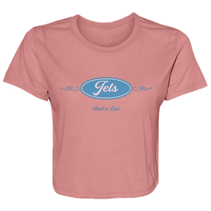 Women's Tops | JETS Built To Last Ladies' Original Gas Station Cropped Tee (Calif. blue) | Mascots, Etc. Women's Tops | JETS Built To Last Ladies' Original Gas Station Cropped Tee (Calif. blue) | Mascots, Etc.