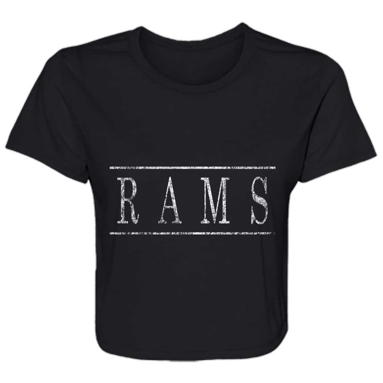 RAMS Vintage Style Century Ladies' Cropped Tee in 5 Team Colors Women's Tops 27