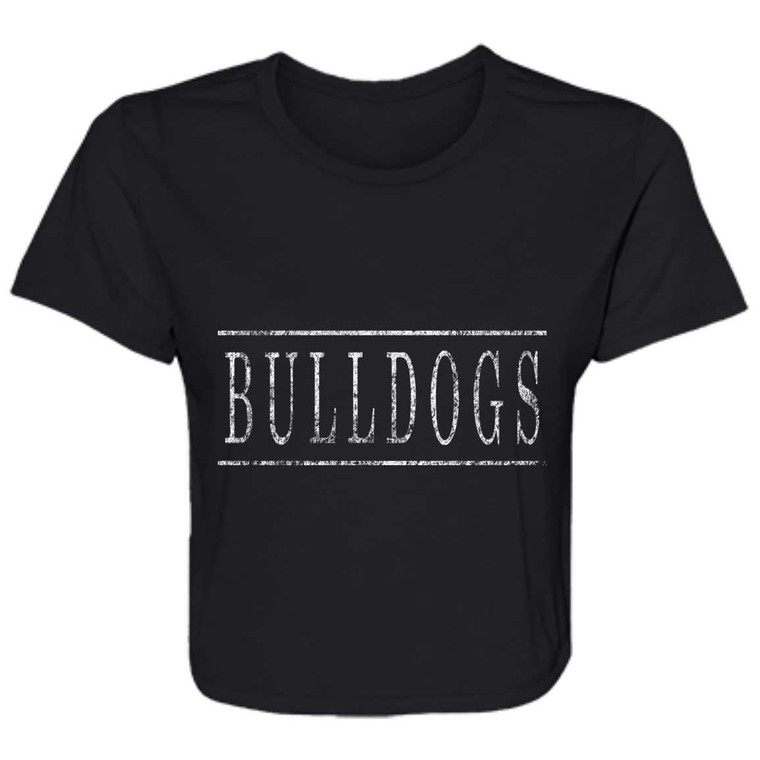 BULLDOGS Vintage Style Century Ladies' Cropped Tee in 5 Team Colors Women's Tops 27