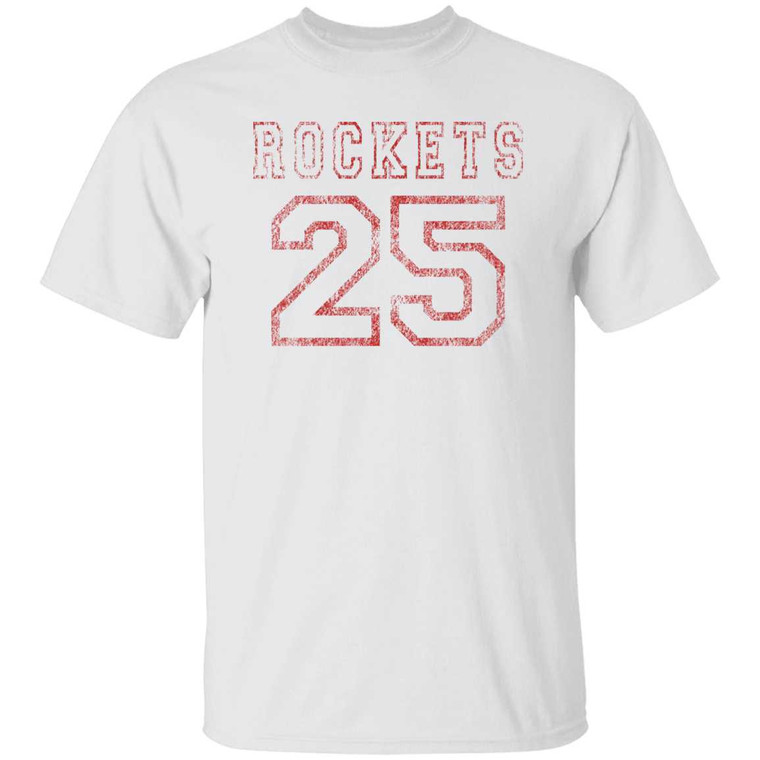 T-Shirts | ROCKETS #25 T-Shirt (Style #H)(Red) - 14 Team Colors | Mascots, Etc.