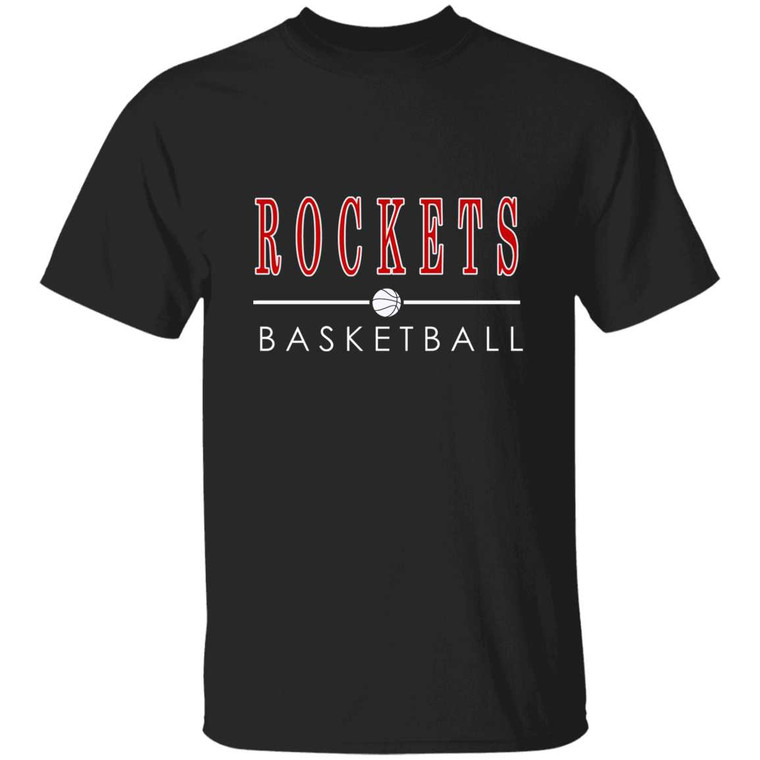 Century Sports Series "ROCKETS BASKETBALL" Tee - RED Logo in 12 Team Colors BASKETBALL 22