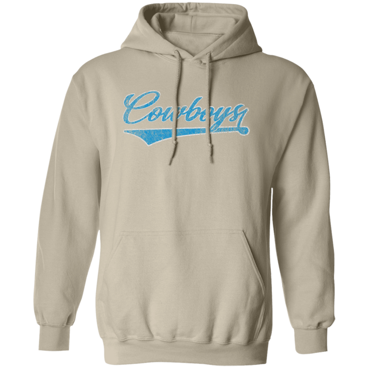 Distressed COWBOYS Baseball Hoodie - California Blue Logo - 14 Team Colors
