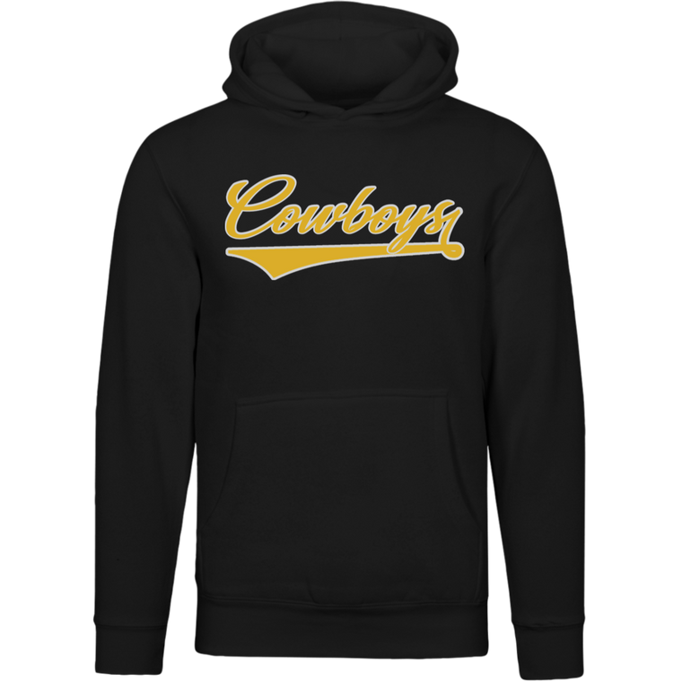 Hoodies | Premium COWBOYS Heavyweight Baseball Hoodie - Varsity Gold Logo/9 Team Colors | Mascots, Etc.