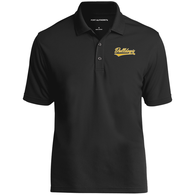 Polos | BULLDOGS Sideline Performance Polo (Varsity Gold Baseball Logo/11 Team Colors) | Mascots, Etc.