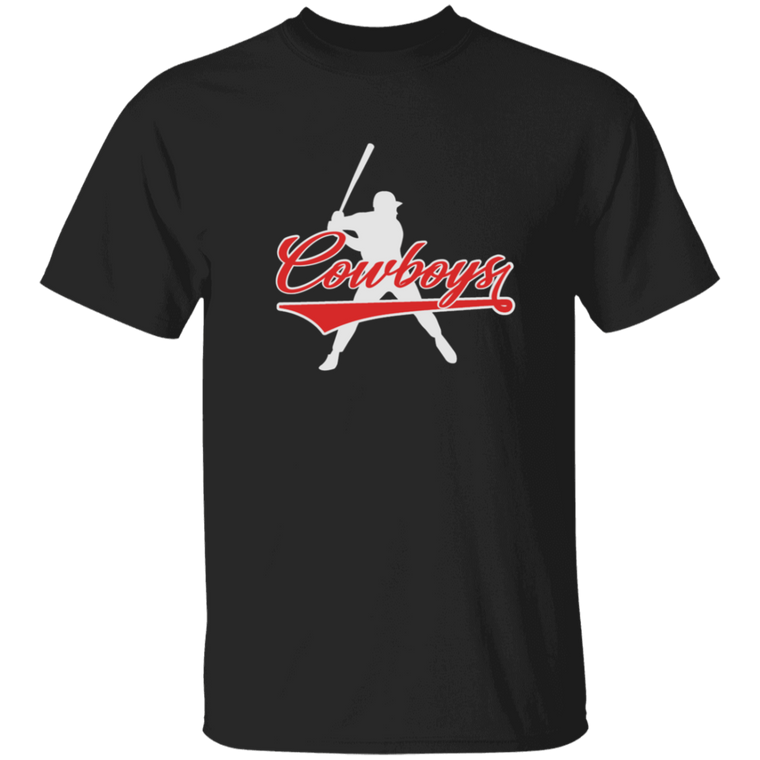 COWBOYS BATTER-UP Jumbo Baseball Graphic Tee - Red logo in 12 Tee Colors