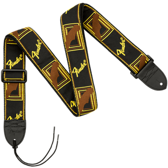 Fender 2" Mono Strap, Black/Yellow/Brown