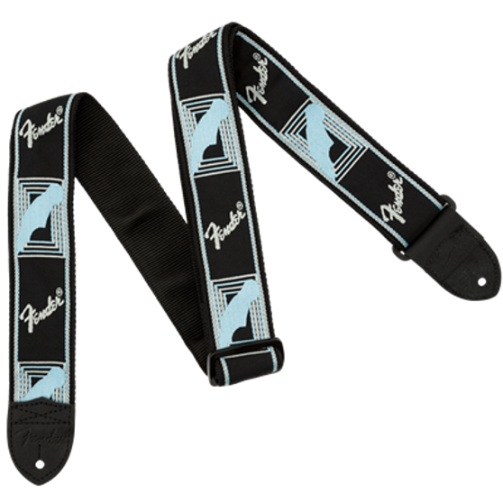 Fender 2" Mono Strap, Black/Light Grey/Blue
