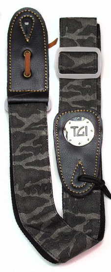 TGI Guitar Strap Woven Black Camo