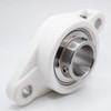 SUCVFL201-8 Plastic Oval 2 Bolt Flange 1/2" Bore Front Left Angled View