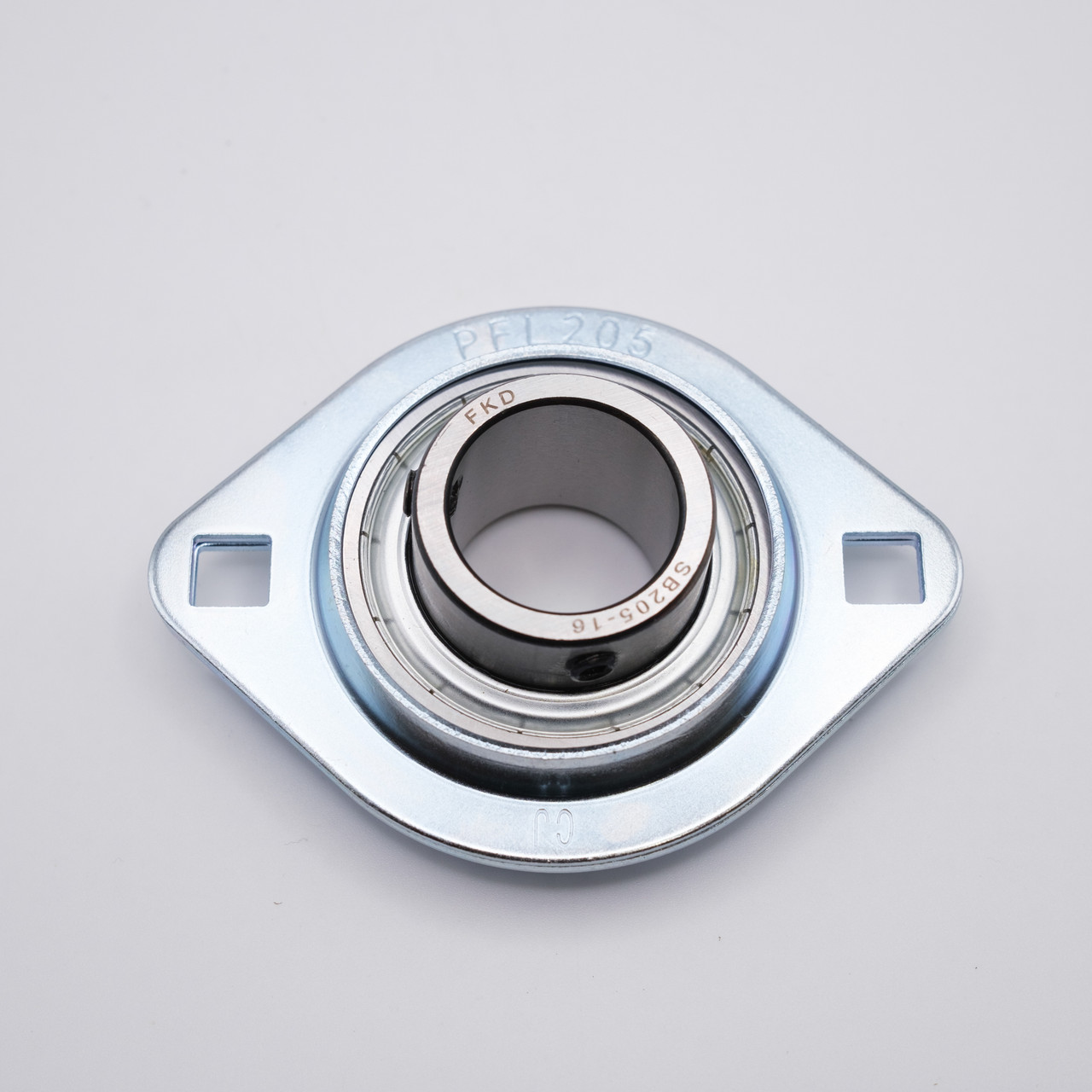 SBPFL202 Pressed Steel 2 Bolt Flange Set Screw Ball Bearing Shaft