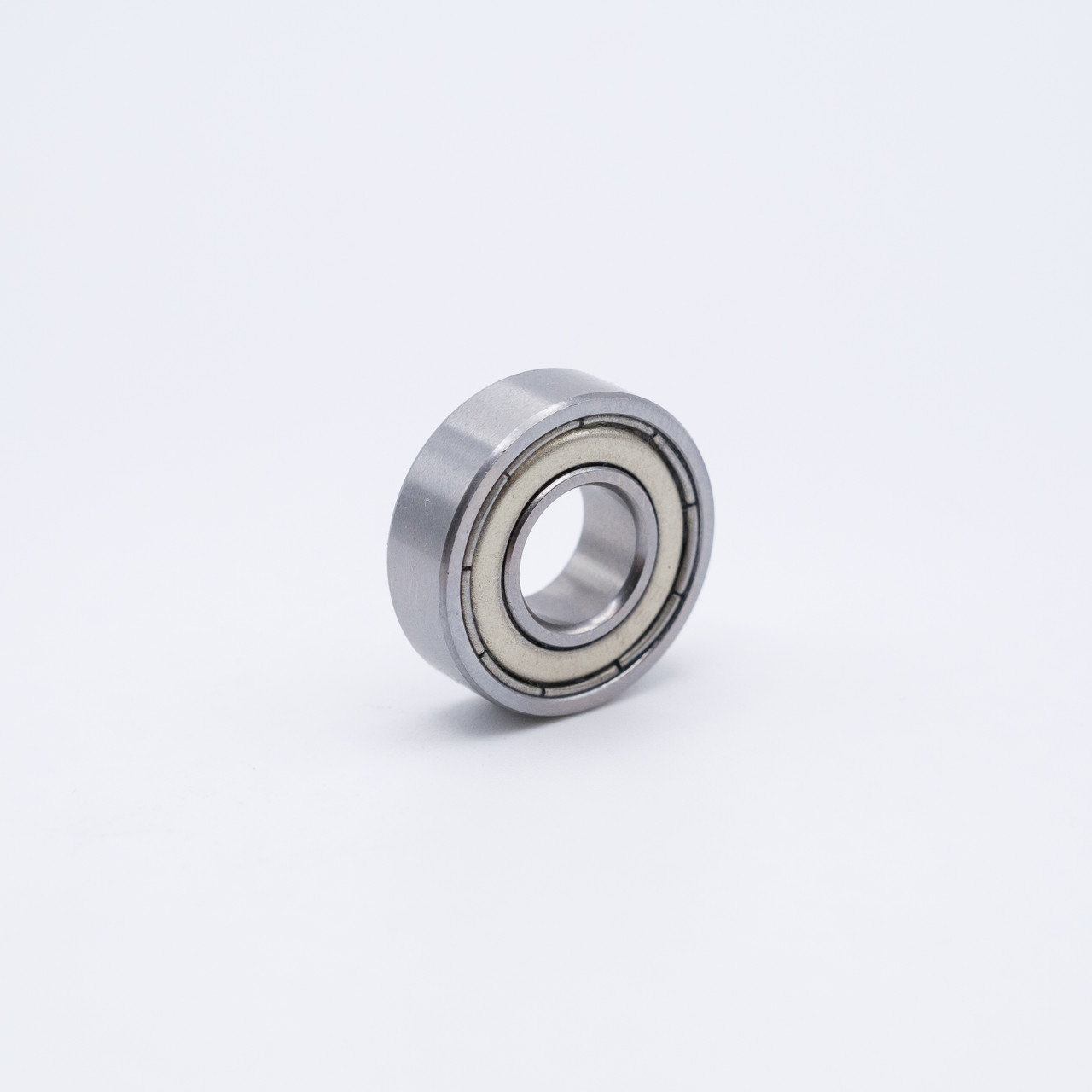 SR168-ZZ Stainless Steel Miniature Ball Bearing 1/4x3/8x1/8 Angled View