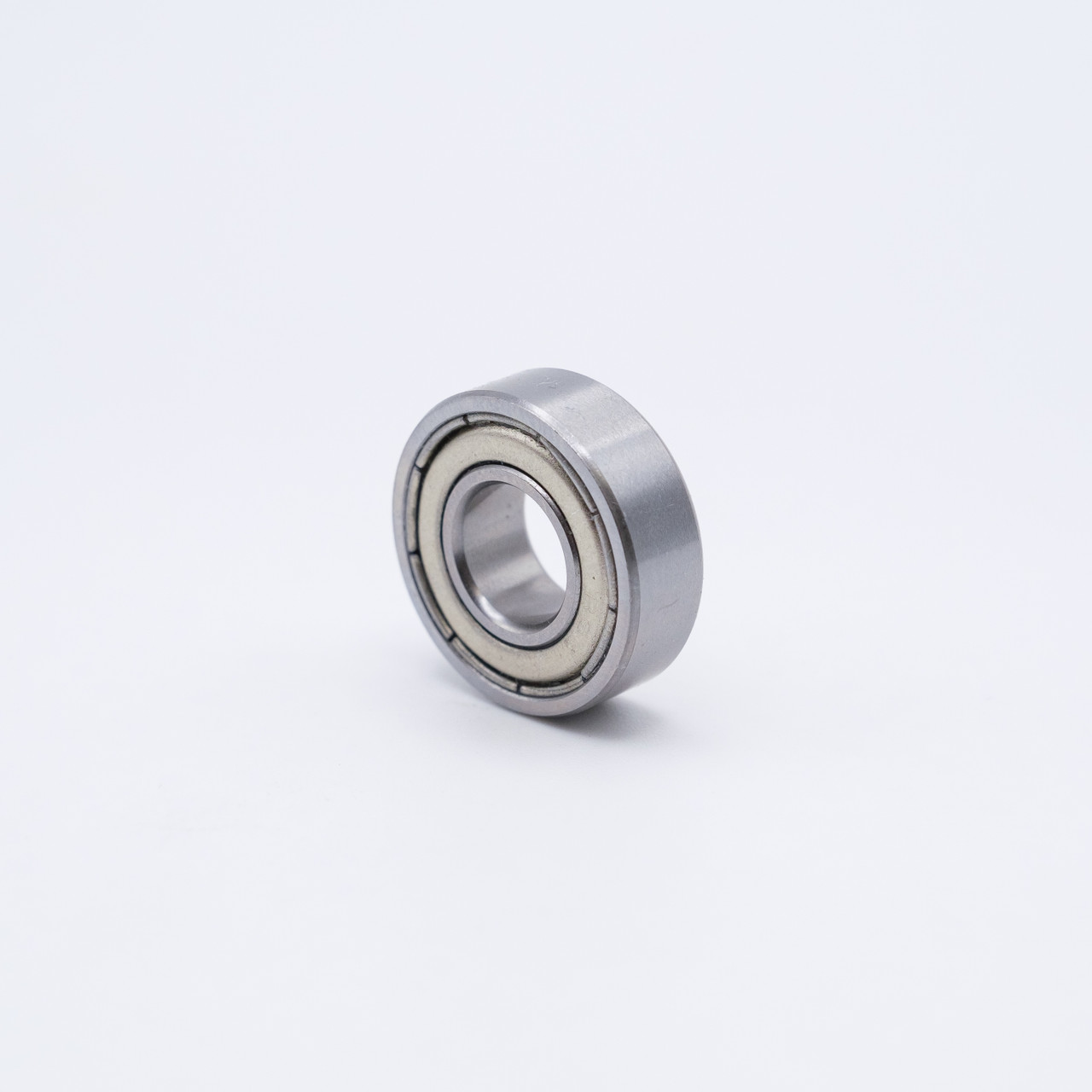 SR168-ZZ Stainless Steel Miniature Ball Bearing 1/4x3/8x1/8 Angled View