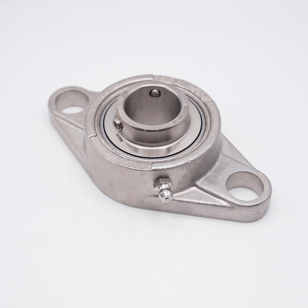 SUCSFL208 Stainless Steel 2 Bolt Oval Flange Unit 40mm bore Grease Feed View SUCSFL208 Stainless Steel 2 Bolt Oval Flange Unit 40mm bore Grease Feed View