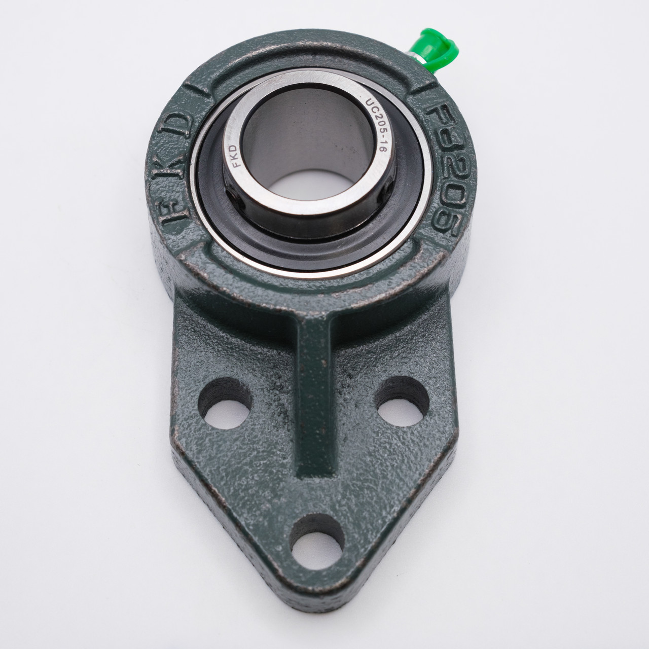 UCFB206-19 3 Bolt Bracket Flange w/Set Screw Locking Ball Bearing Shaft Size 1-3/16 Front View