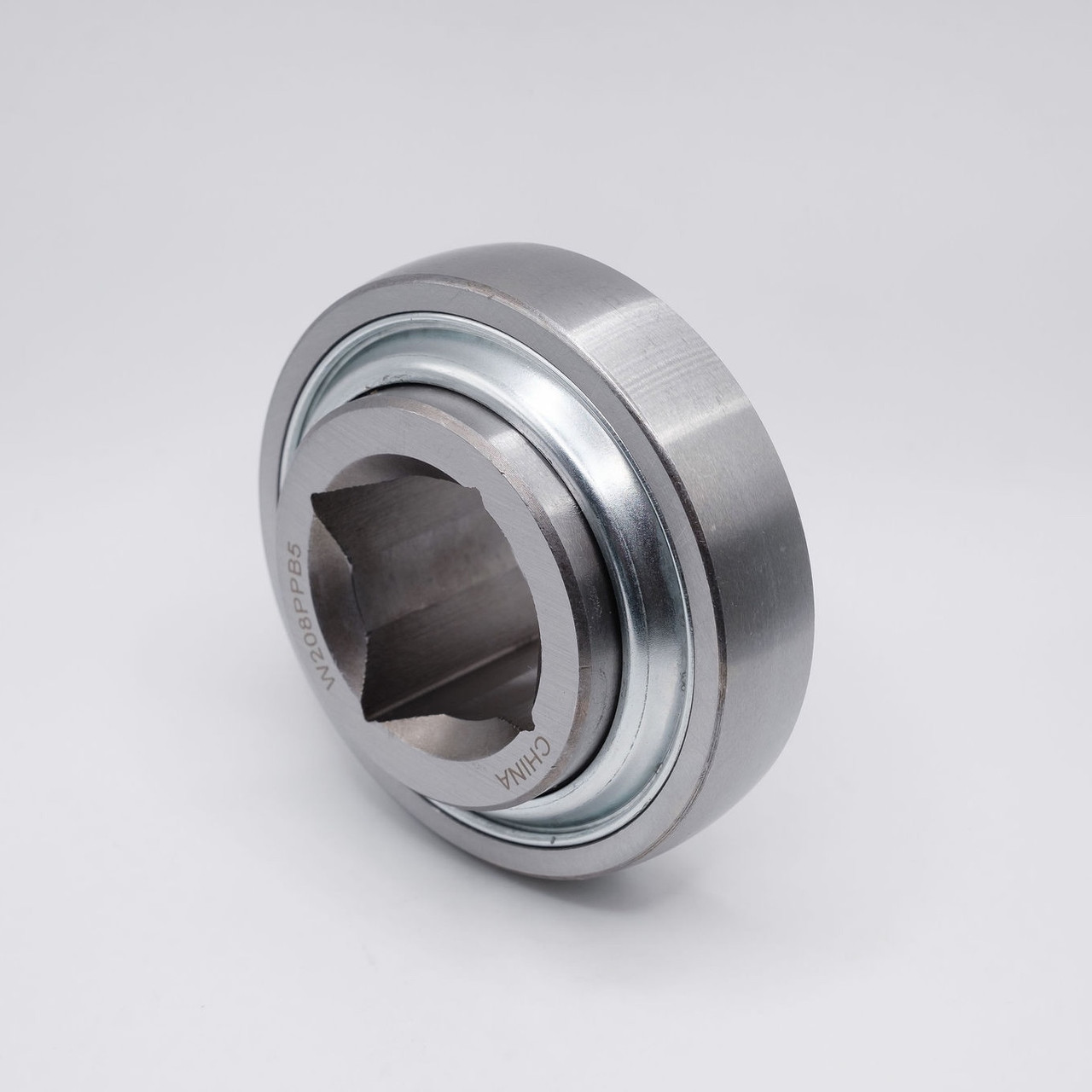 W208PPB6 Square Bore Ball Bearing 1" Bore Right Angled View