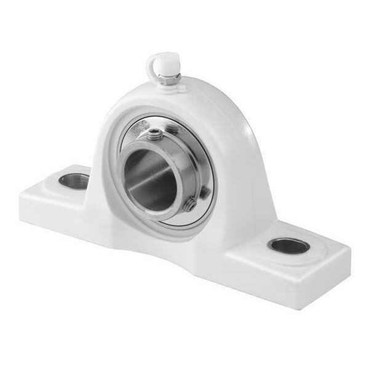 SUCVP201-8 Stainless Steel Ball Bearing in Plastic Pillow Block Unit 1/2" Front View