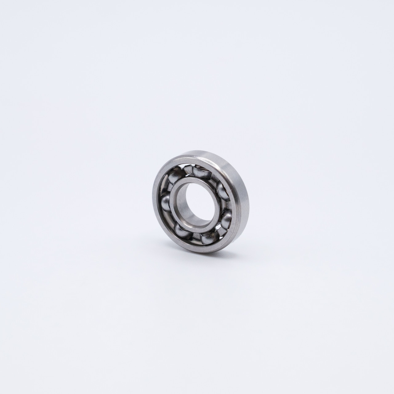 SR3 Stainless Steel Mini Ball Bearing 3/16x1/2x5/32 Angled View