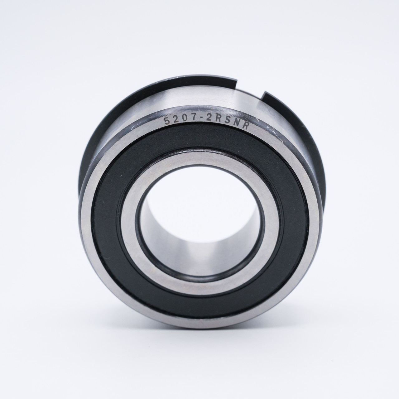 5207-2RSNR Snap Ring Double Row Ball Bearing 35x72x27 Front View