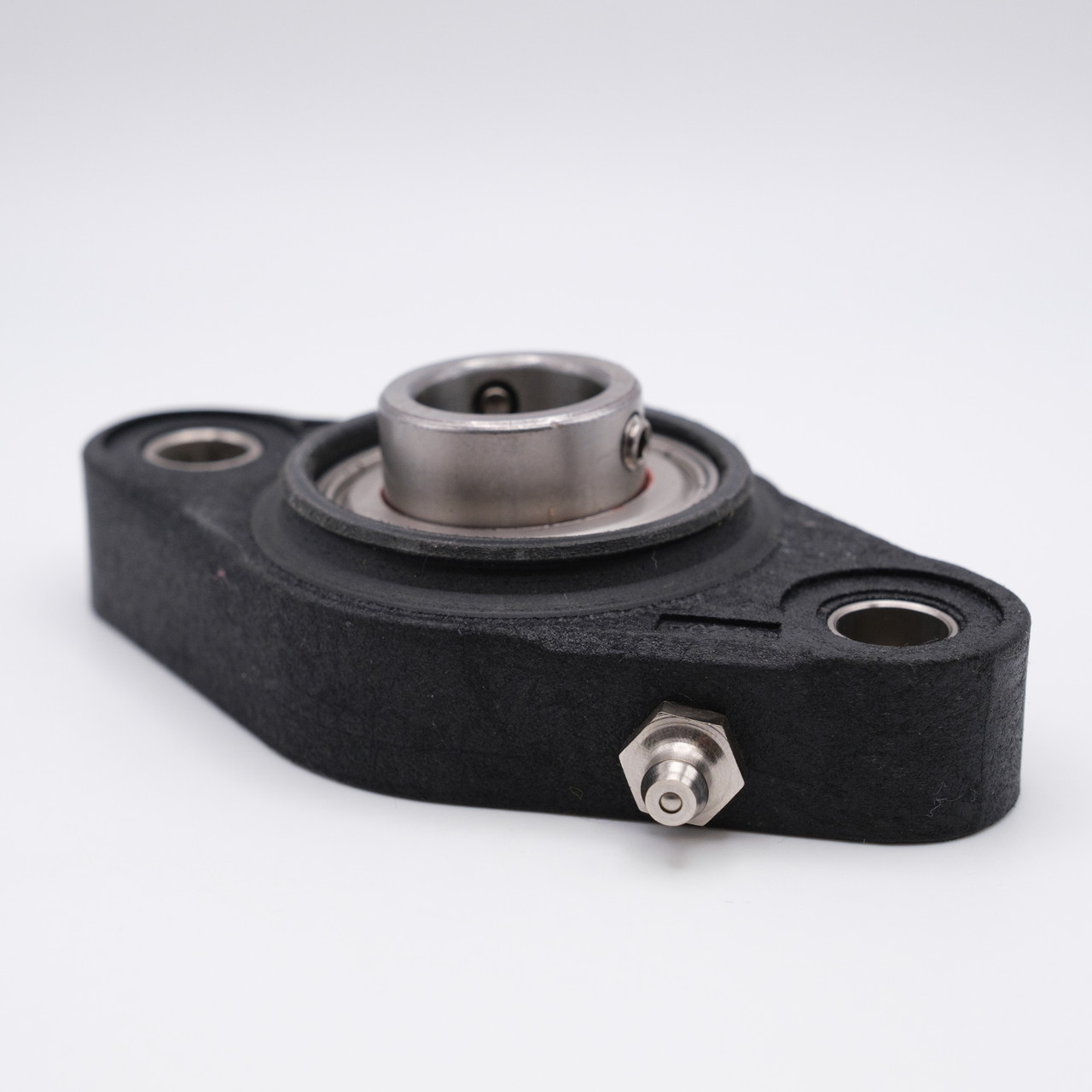 WP-SSBFL206+CC Waterproof Thermoplastic 2-Bolt Oval Flange Block 30mm Bore Right Angled View