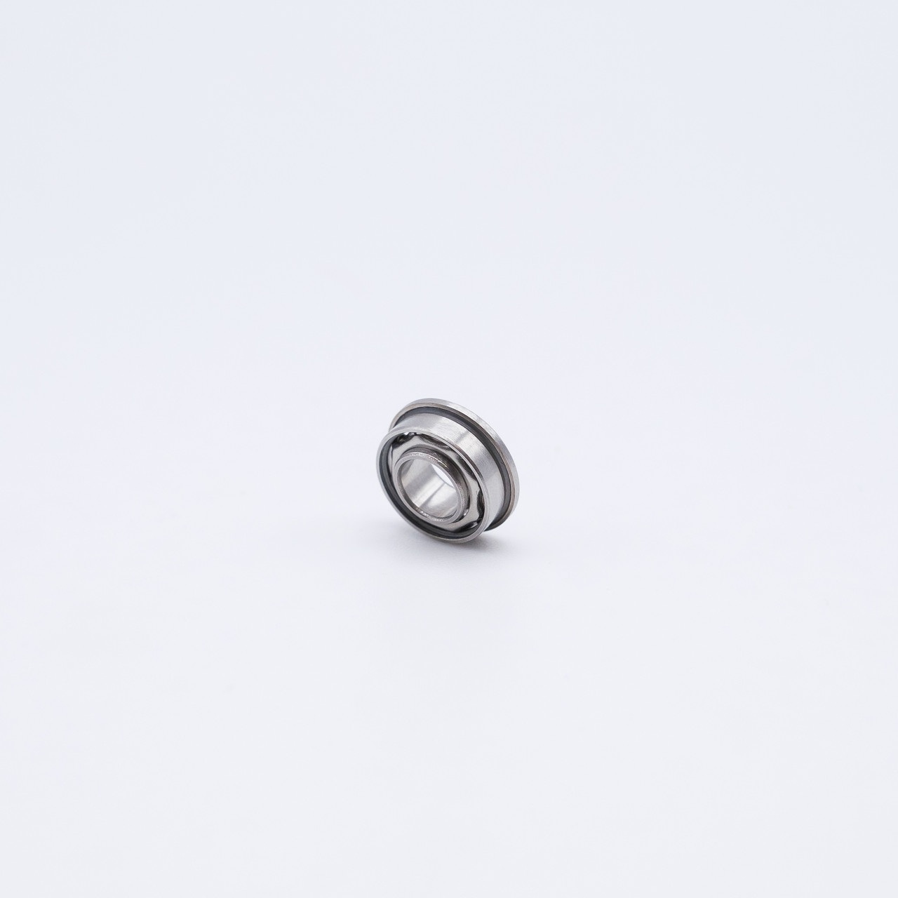 SFR155 Stainless Flange Mini Ball Bearing 5/32x5/16x1/8 Front Right Angled View