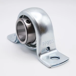 SBPP206-18 Pressed Steel Set Screw Pillow Block Bearing Angled View