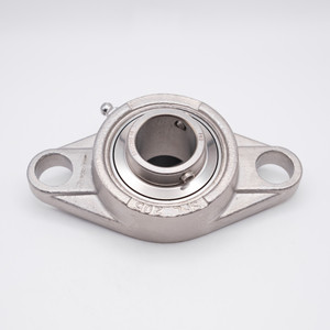 SUCSFL207-23 Stainless Steel 2 Bolt Oval Flange Bearing Shaft Size 1-7/16" Top View