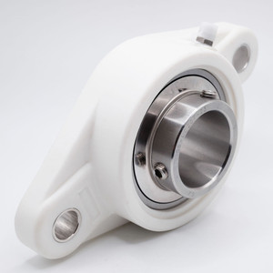 SUCVFL201-8 Plastic Oval 2 Bolt Flange 1/2" Front Left Angled View