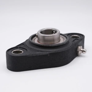 WP-SSBFL204+CC Waterproof Thermoplastic 2-Bolt Oval Flange 20mm Bore Flat Left Angled View