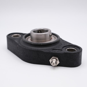 WP-SSBFL208+CC Waterproof Thermoplastic 2-Bolt Oval Flange Block 40mm Bore Flat Right Angled View