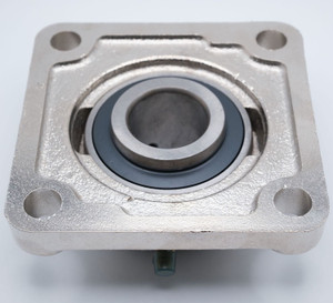 UCKF207-20 Nickel Plated 4-Bolt Flange Unit Bearing 1-1/4" Bore Bottom View