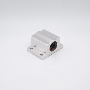 SWAP10 Inch Sized Closed PTFE Lined Plain Linear Pillow Block Bearing 5/8" Bore Left Angled View