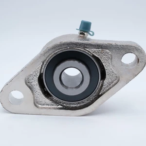 SUCNFL208-24 Nickel Plated Oval 2-Bolt Flange 1-1/2" Shaft Back View