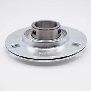 SBPF207-22 Press Steel 3-Bolt Flange Set Screw Bearing 1-3/8" Bore Side View