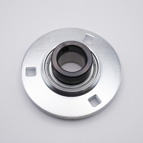 17mm bore SAPF203 Press Steel 3 Bolt Flange Locking Collar Bearing Front View