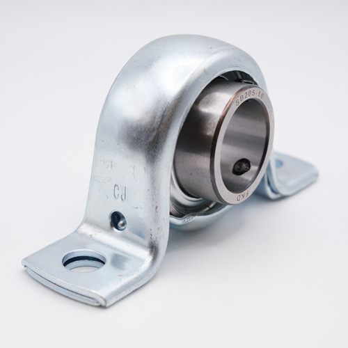 SBPP206-18 Pressed Steel Set Screw Pillow Block Bearing Angled View