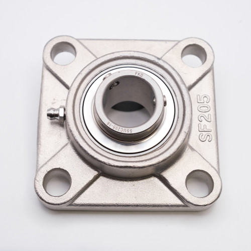 SUCSF205-16 Full Stainless Steel 4 Bolt Flange Bearing Shaft Size 1 Inch Top View