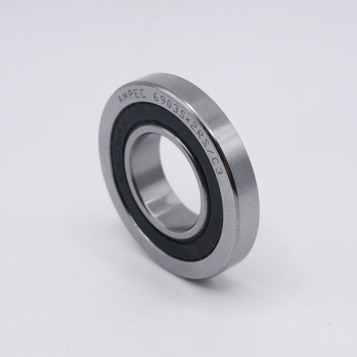 SX0389LUACS25 Ball Bearing 17x35x7mm Front Right Angled View