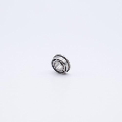 SFR155 Stainless Flange Mini Ball Bearing 5/32x5/16x1/8 Front Right Angled View