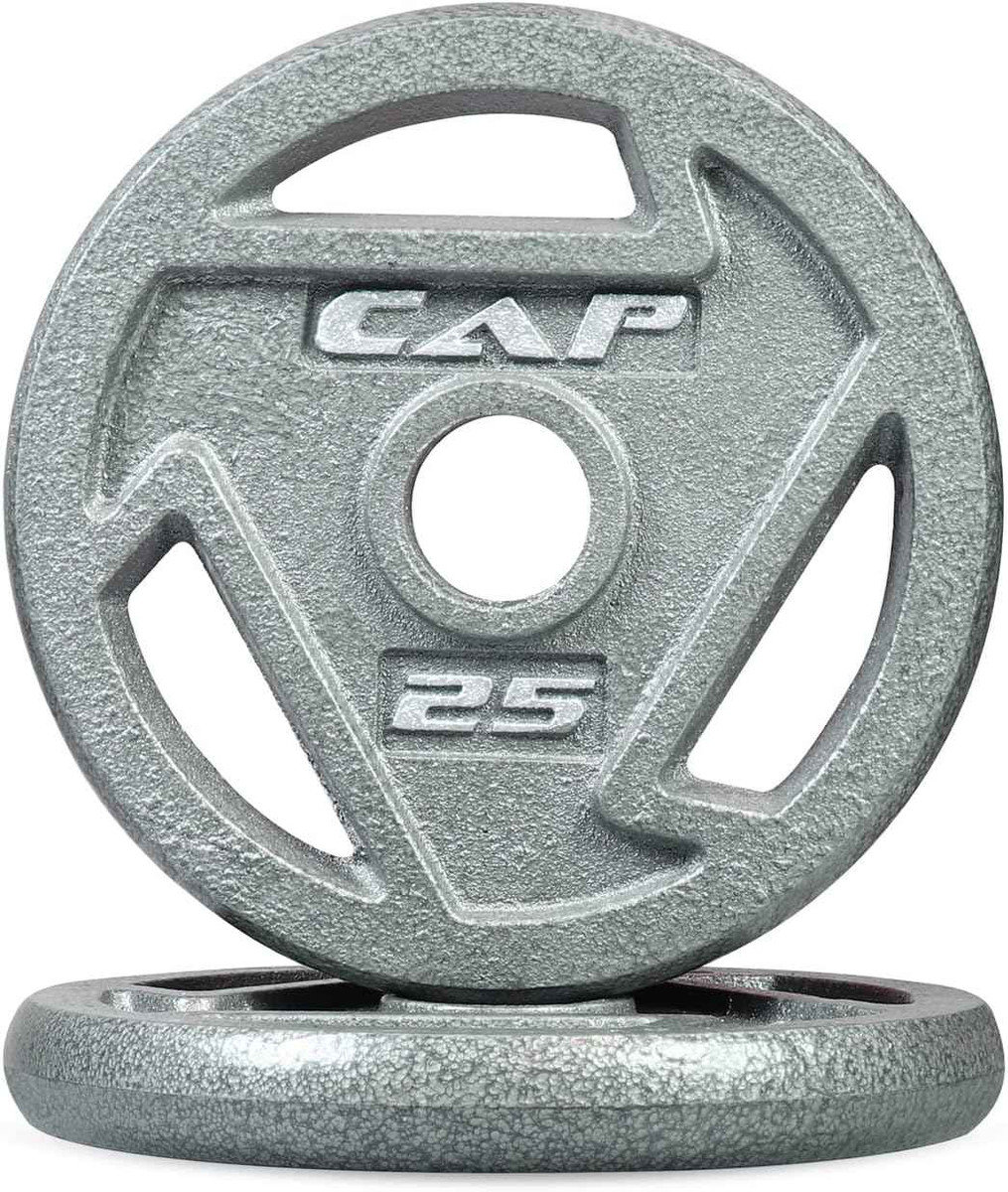 2-Inch Cast Iron Olympic Grip Plate, Multiple Choices Available, Grey