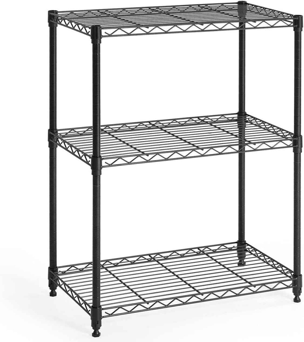 Wire Shelving Unit, Adjustable Height Wire Rack Shelving, 3-Tier/4-Tier/5-Tier