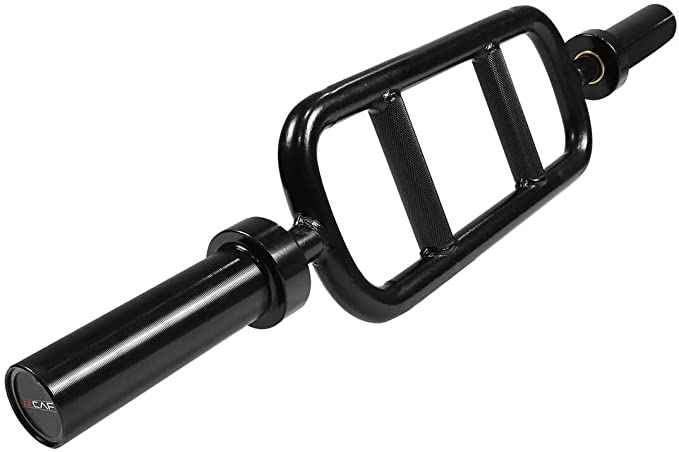 CAP Barbell 34-Inch Olympic Black Powder Coated Tricep Bar, Compatible with 2-Inch Hole Olympic Plates, Comfort for Extensions, Curls, & Pressing Workouts, Sold Without Collars