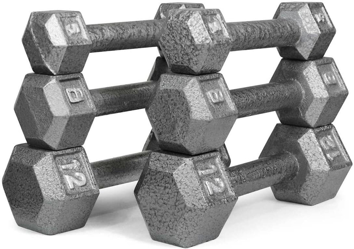 Cast Iron Dumbbell Set, Solid Hexagon Grey Dumbbell Set, Strength Training Free Weights for Women & Men(Dumbbells Only) Cast Iron Dumbbell Set, Solid Hexagon Grey Dumbbell Set, Strength Training Free Weights for Women & Men(Dumbbells Only)