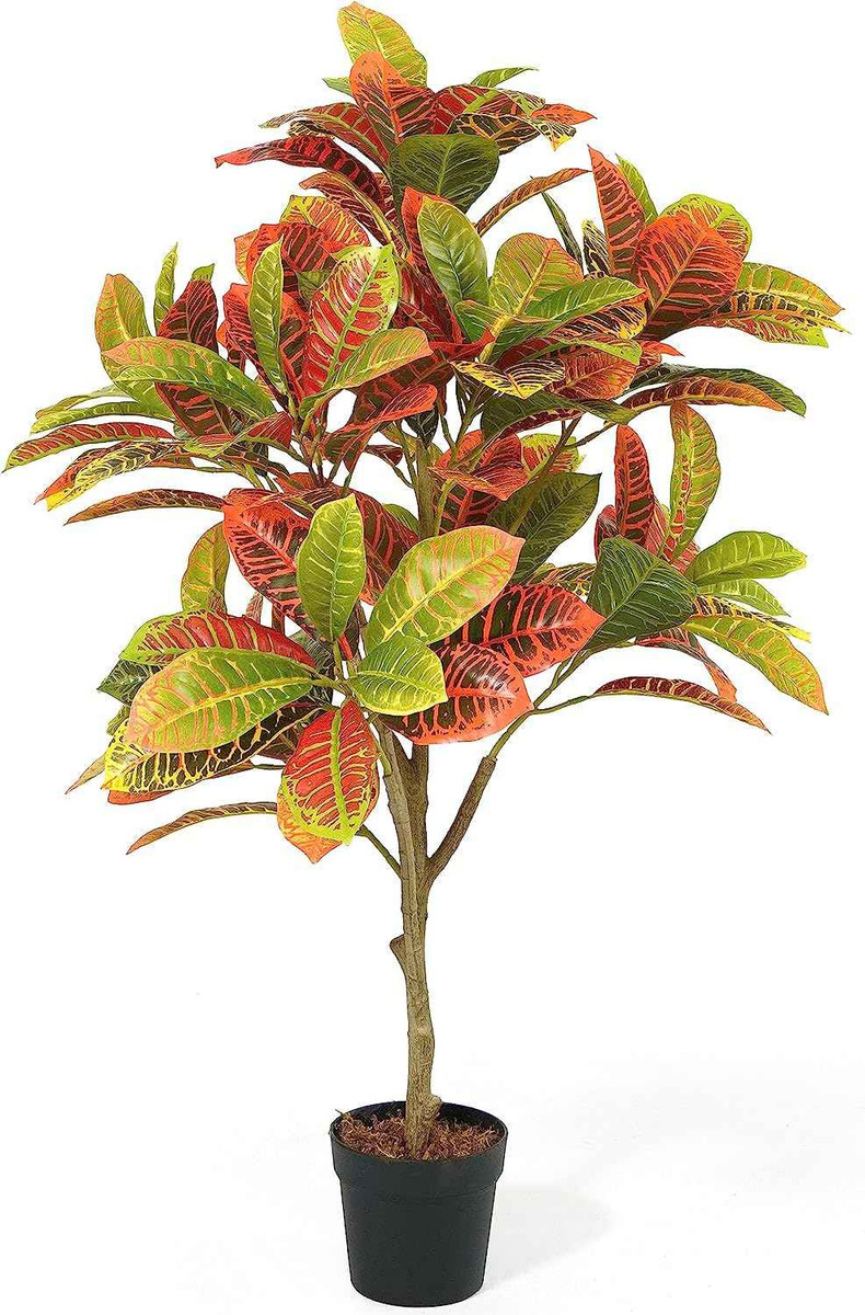 Artificial Topiary Croton Tree, 30-Inch / 36-Inch / 42-Inch