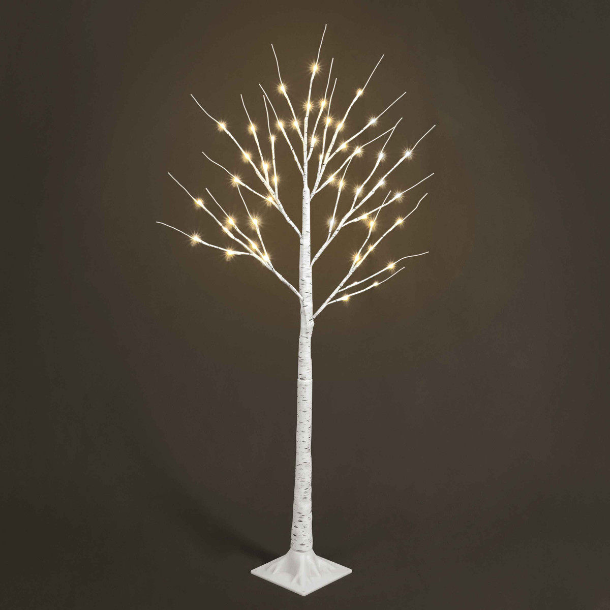 4/6/8 Feet, 48/72/96inch Full White Twinkling Pre-lit Birch Tree w/ LED Lights, Light Up Tree