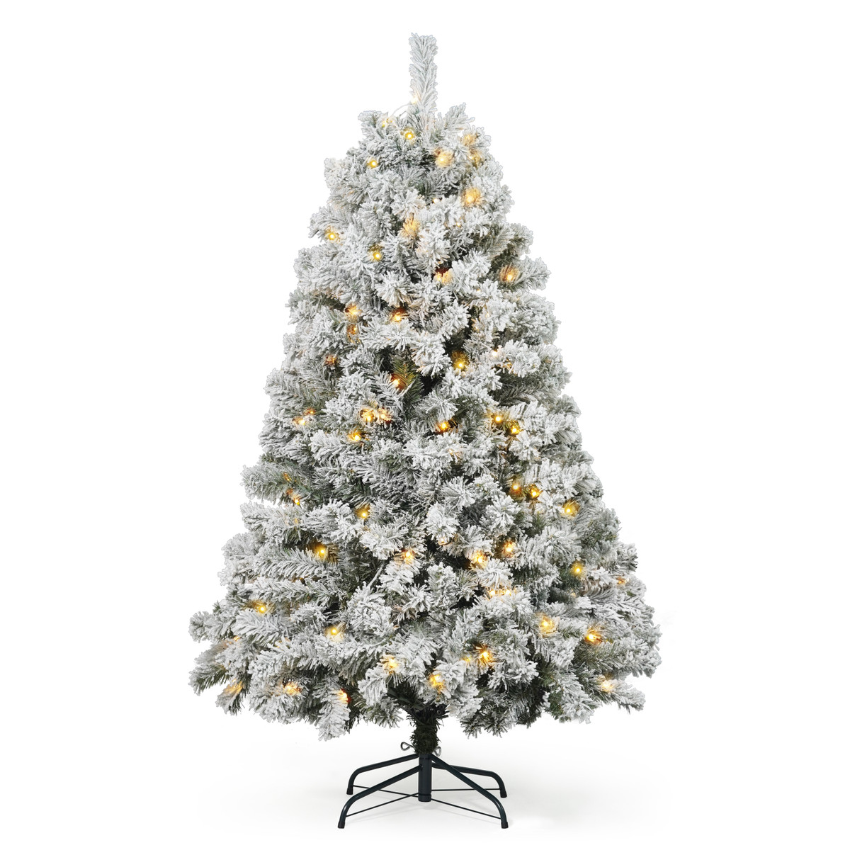 Full Artificial Pre-Lit Snow Flocked Christmas Tree, 4.5ft / 6ft / 7.5ft Full Artificial Pre-Lit Snow Flocked Christmas Tree, 4.5ft / 6ft / 7.5ft