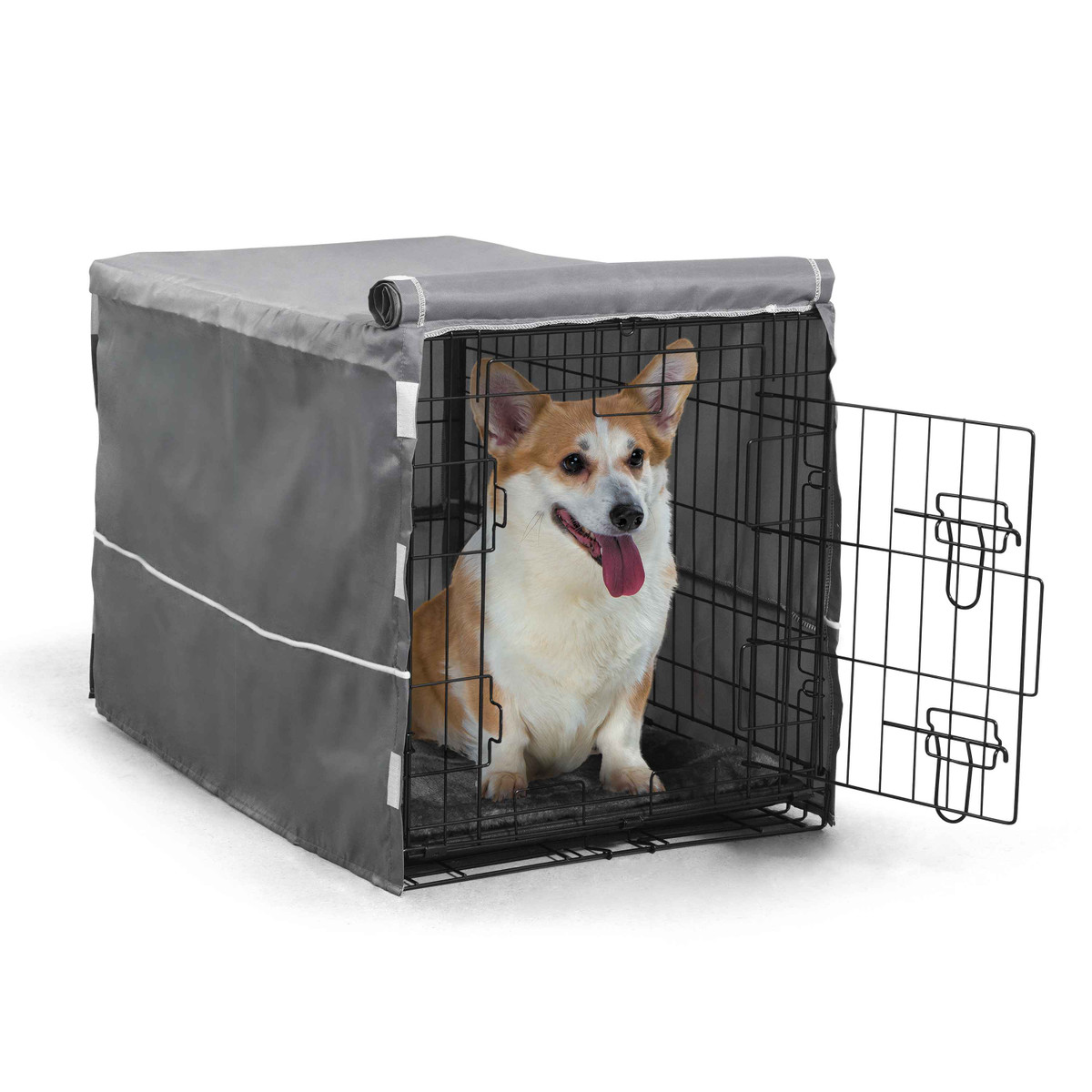 30-Inch Single Door Dog Crate Kit Includes Crate Cover & Dog Bed