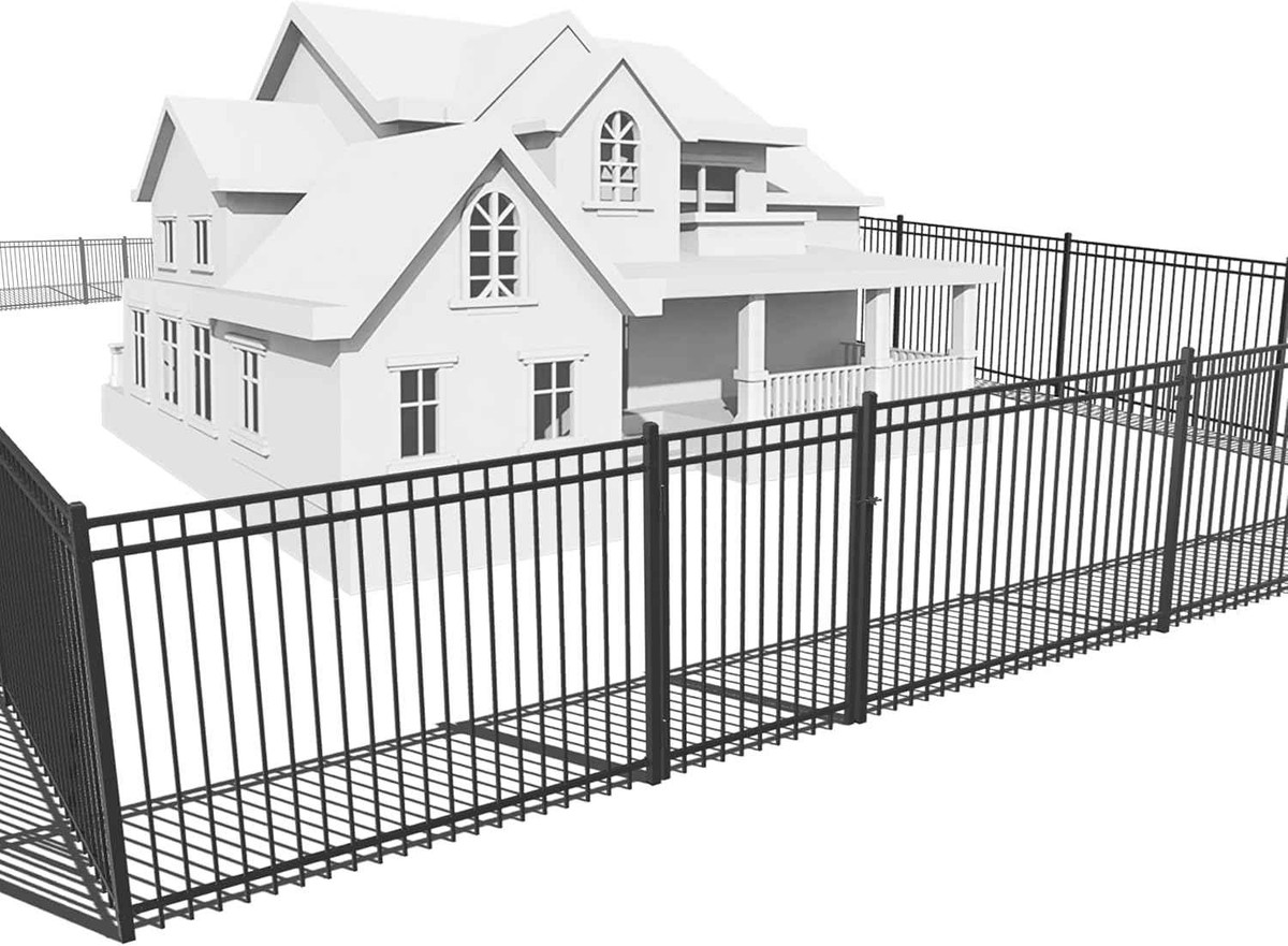 Heavy Duty Flat Top Fence Barrier Kit with 5FT Height X 8FT Width Panels, Fence, Gate, Posts & Connectors, Multiple Options