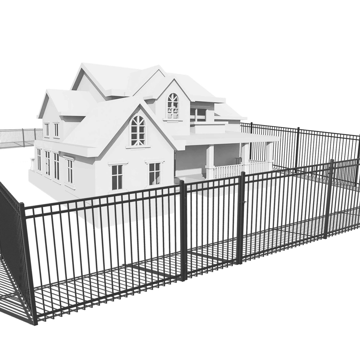 Heavy Duty Flat Top Fence Barrier Kit with 6FT Height X 8FT Width Panels, Fence, Gate, Posts & Connectors, Multiple Options